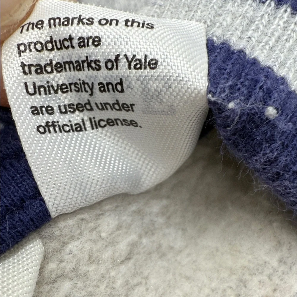 H & M Kid’s Yale University Grey V-Neck Pullover Sweater with Navy Trim